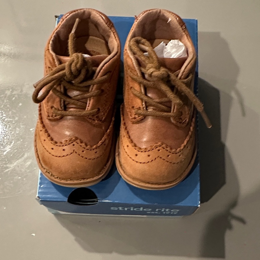 Stride Rite Tan Kids Dress Shoes
